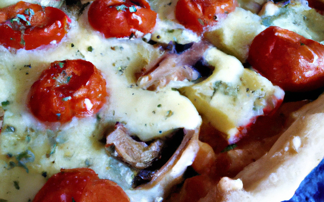 Tarte aux tomates,champignons,moutarde,mozzarella