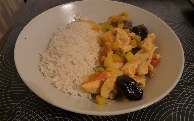 Aiguillettes de poulet aux poivrons et épices