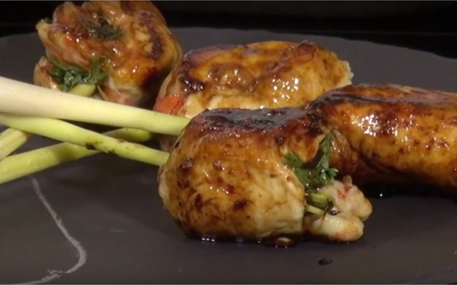 Sucettes de poulet aux gambas