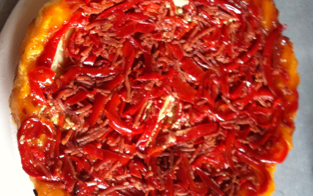 Tarte tatin aux poivrons et au chèvre