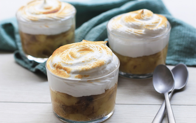 Bananes rôties meringuées