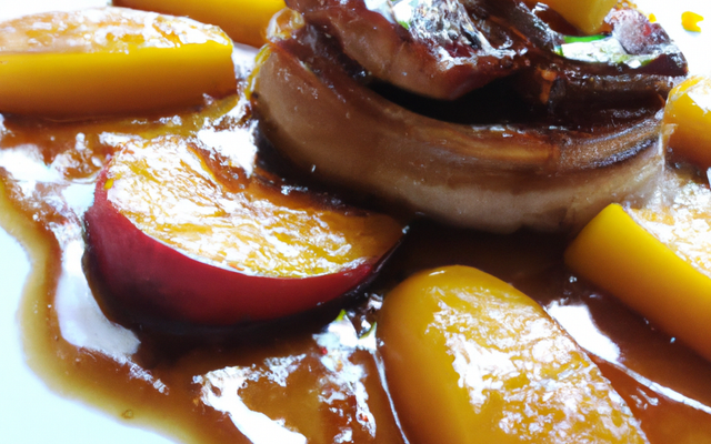 Tatin de mangue et foie gras chaud