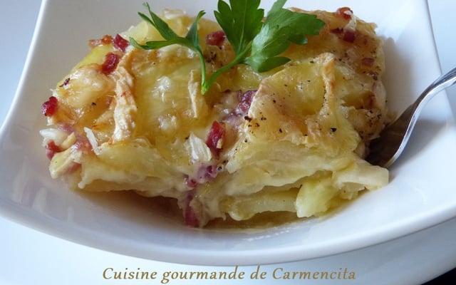 Tartiflette au vin blanc et ses lardons fumés