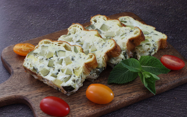 Flan de courgettes menthe et féta