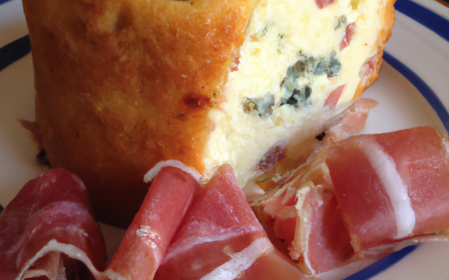 Cake au roquefort et au speck