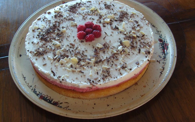 Bavarois framboises et chocolat blanc
