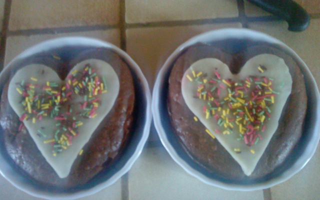 Cœur de brownies fondant au chocolat noir