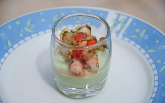 Verrine avocat et crevettes