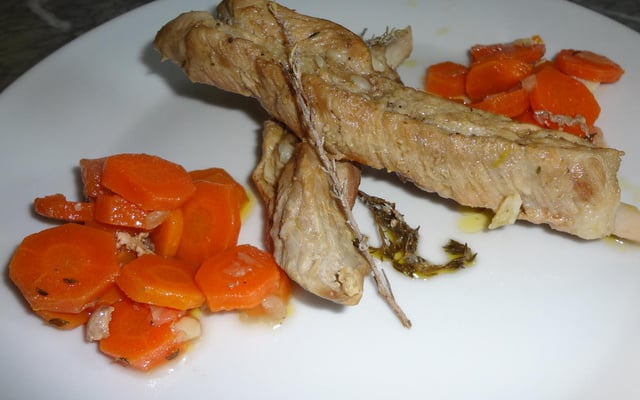 Travers de porc aux carottes