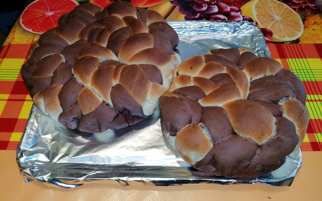 Brioche tressée bicolore