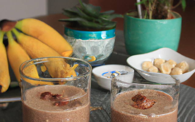 Smoothie banane choco cacahuètes