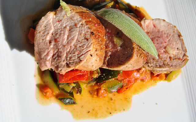 Filet mignon de porc aux légumes
