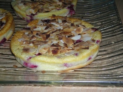 Clafoutis portion framboises amandes