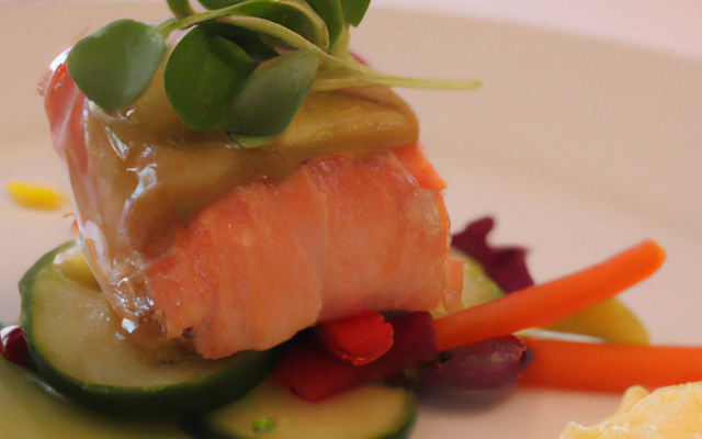 Saumon et son accompagnement gourvert (gourmant et vert)