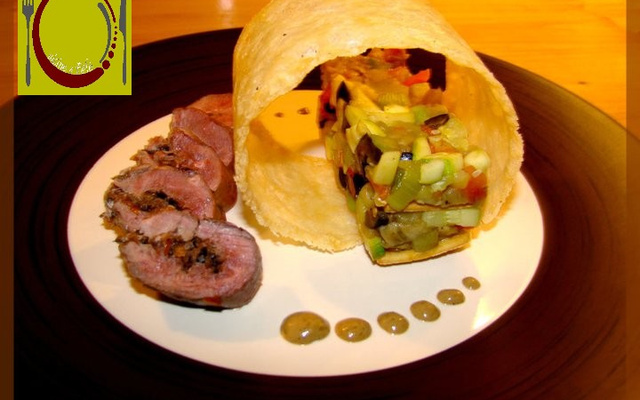 Roulés de canard farcis avec sa croque de légumes