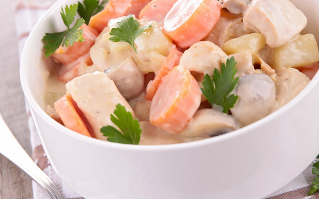 Blanquette de veau en noir et blanc