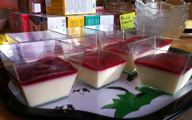 Panna cotta et son coulis de framboises