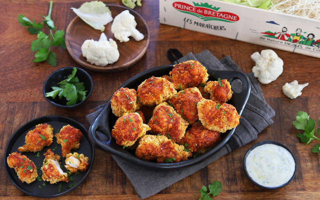 Fleurettes de chou-fleur panées façon nuggets