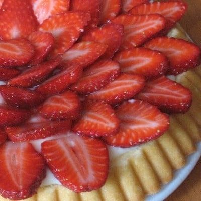 Tarte aux fraises renversée