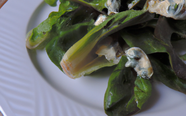 Salade de chicorées des prés au fromage de chèvre et à l'ortie