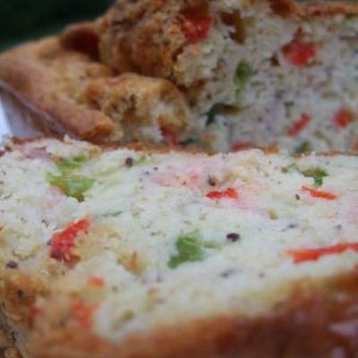 Cake aux poivrons et crevettes