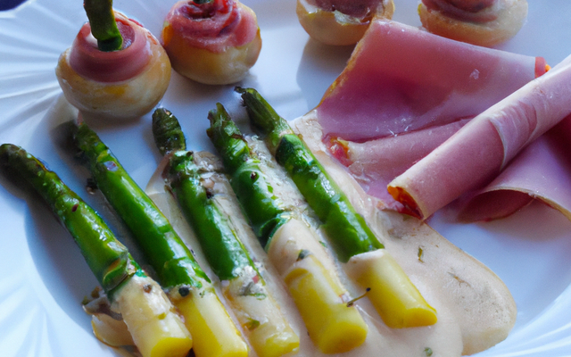 Asperges au jambon et St Jacques
