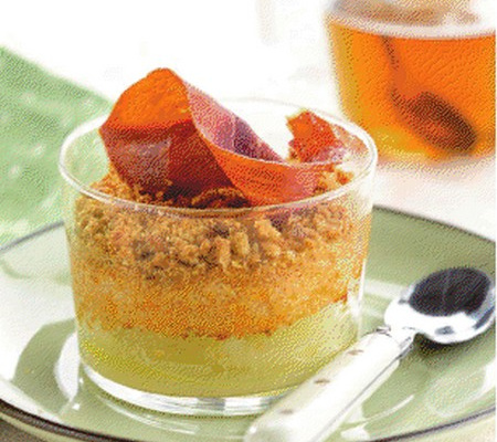 Crumble demi-sel aux poires et au Comté