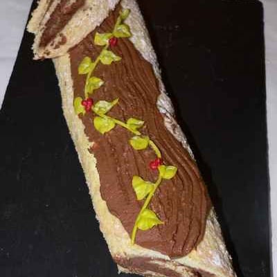 Bûche de Noël Chocolat Citron aux parfums de menthe