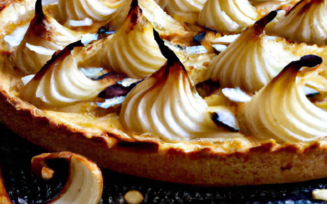Tarte poires, amandes et chocolat blanc