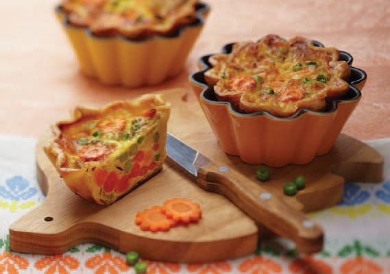 Quiche aux petits légumes et au Cantal Entre-Deux
