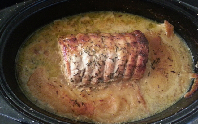 Rôti de porc sauce moutarde et miel