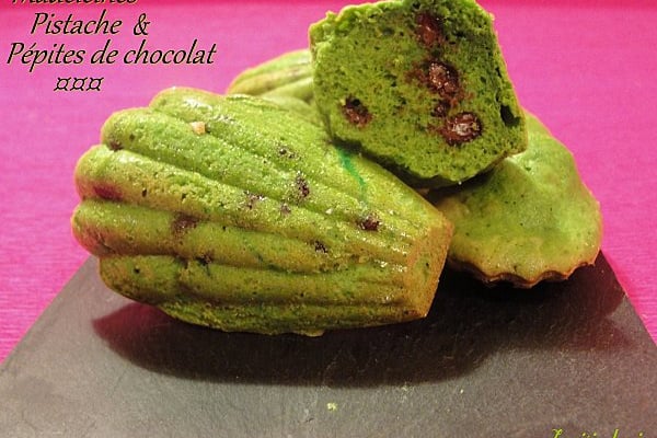 Madeleines Pistache et pépites de chocolat