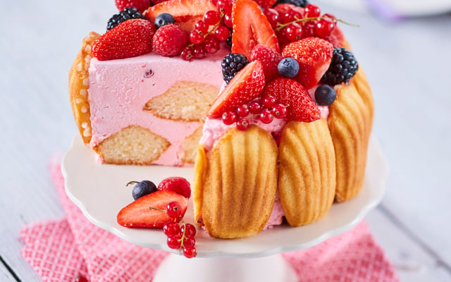 Charlotte de Madeleines & mousse de fruits rouges