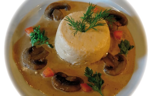 Mousse de saumon à la sauce de champignon