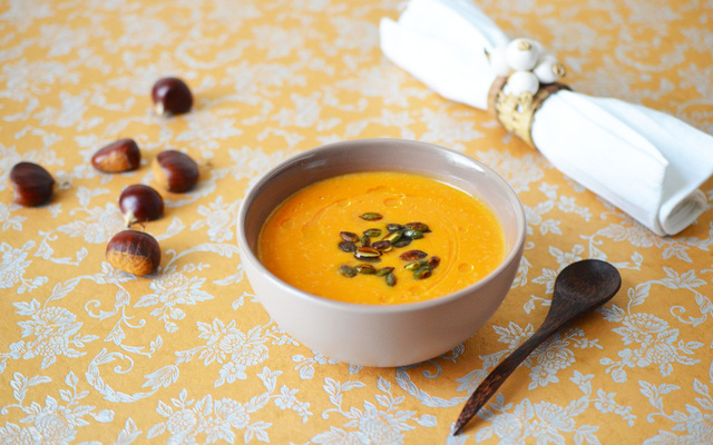 Velouté patate douce et châtaigne