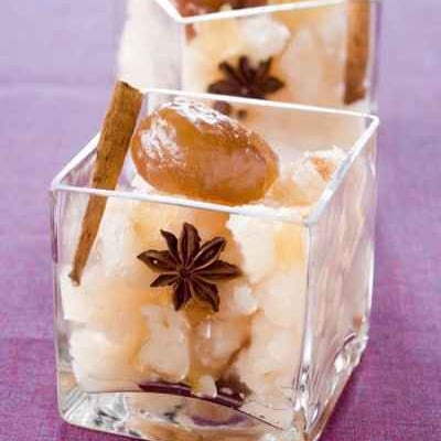 Granité de poires aux marrons glacés