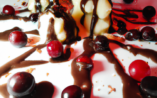 Baies glacées sauce chocolat blanc