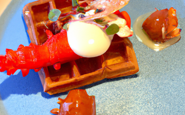 Gaufre de chérie au homard bleu
