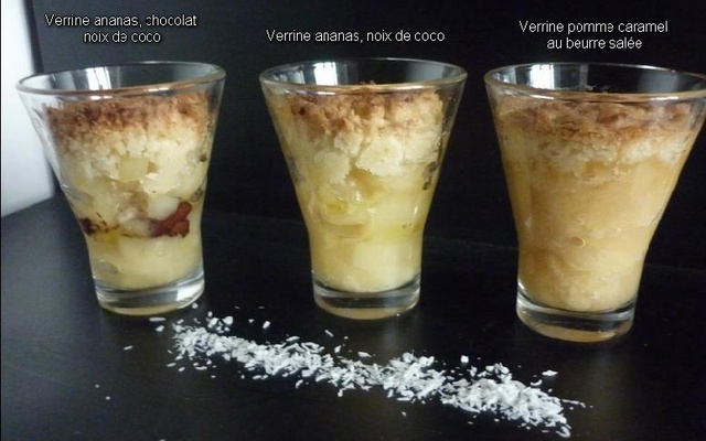Trio de crumble en verrine