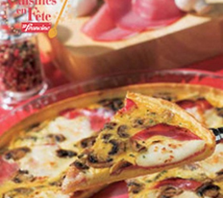 Tarte aux champignons et fines tranches de bacon