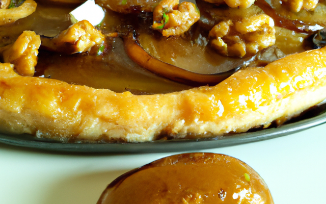 Tarte tatin aux cèpes et aux noix