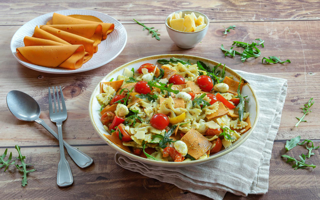 Salade de pâtes aux tranches végé lentilles corail