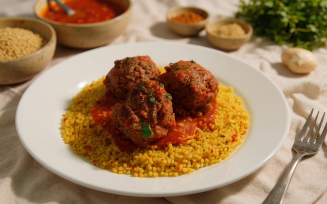 Boulettes de bœuf à la coriandre (couscous)