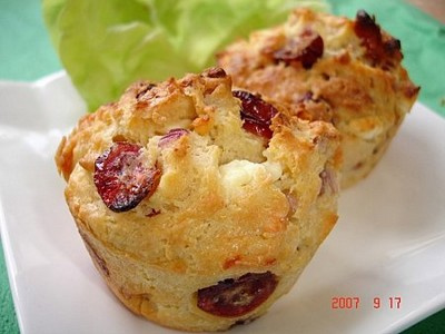 Muffins à la féta et aux cranberries