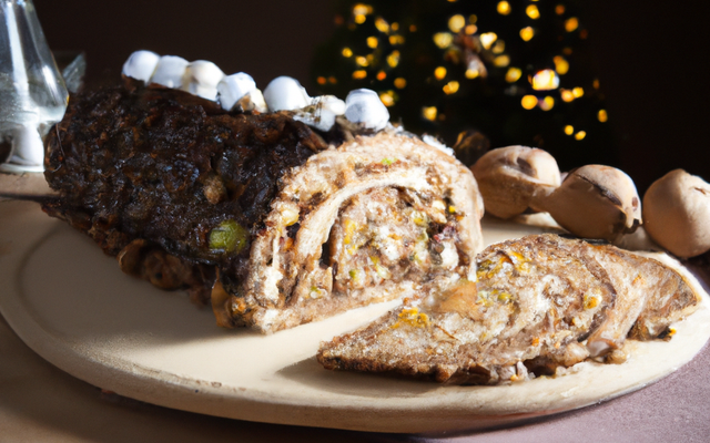 Bûche de Noël aux noix maison