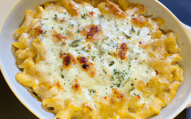 Gratin de macaronis au chèvre