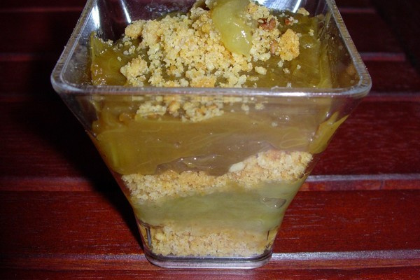 Tarte rhubarbe / banane destructurée