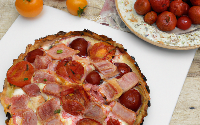 Tarte aux tomates cerises et jambon blanc
