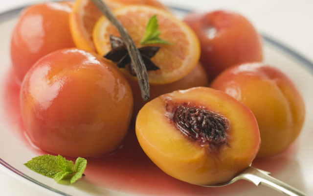 Pêches gratinées aux épices