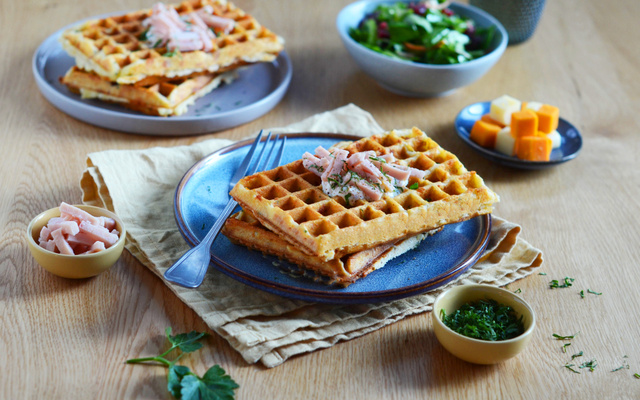 Gaufres aux allumettes de poulet